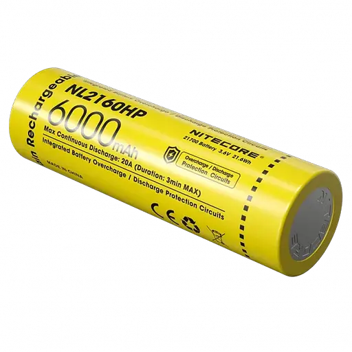 Аккумулятор 21700 Nitecore NL2160HP 6000mAh Li-Ion 3.6V (Желтый) - фото 2