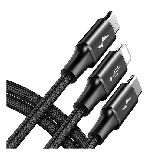 Тройной кабель 3-в-1 Baseus Lightning/microUSB/Type-C Rapid (CAMLT-SU01)