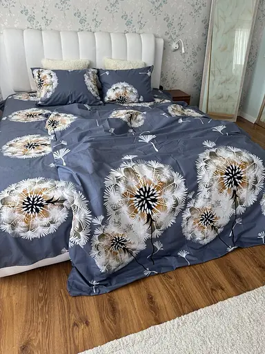 Постільна білизна бавовняна Дотик легкості Півтораспальна 150 x 220 Бязь Синя 70 х 70