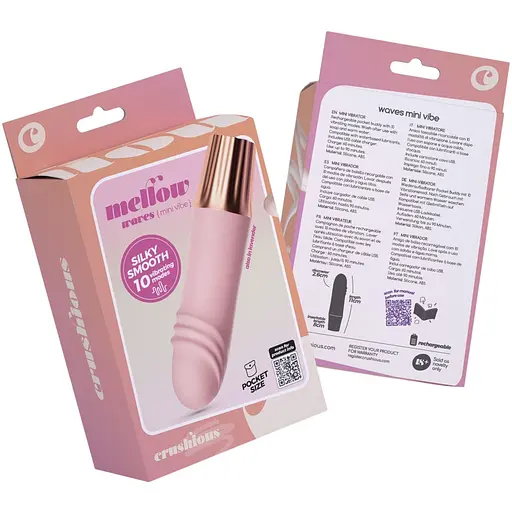 Міні-вібратор Crushious Mellow Waves рожевий 11 х 2.6 см - фото 8
