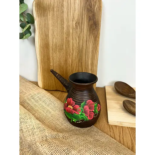 Турка керамічна (глиняна) Мак 500 мл