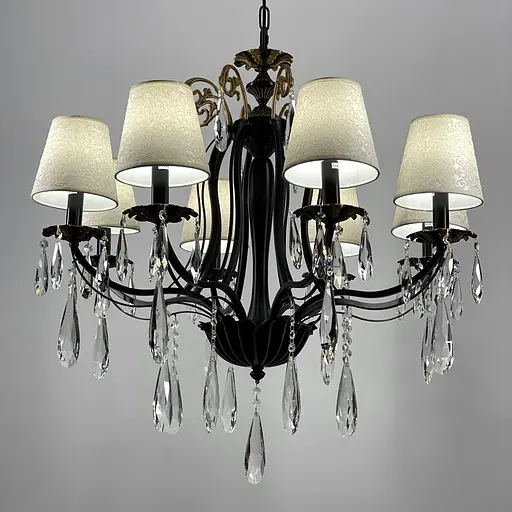 Кришталева люстра з абажурами Line.F Кількість ламп 8 - фото 1