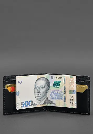 Кожаный портмоне 13.0 зажим Черный Crazy Horse - фото 6