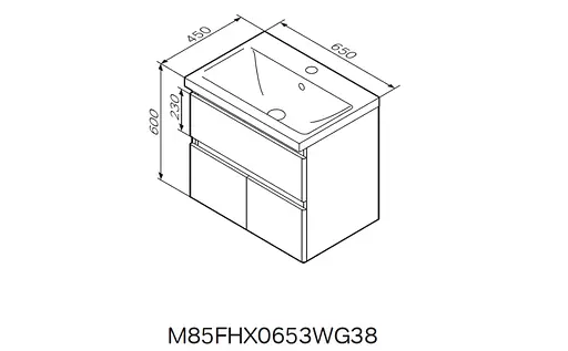 Тумба з раковиною AM.PM X-Joy підвісна 65 білий глянець M85-FHX0653-WC0653WG38 Білий - фото 2