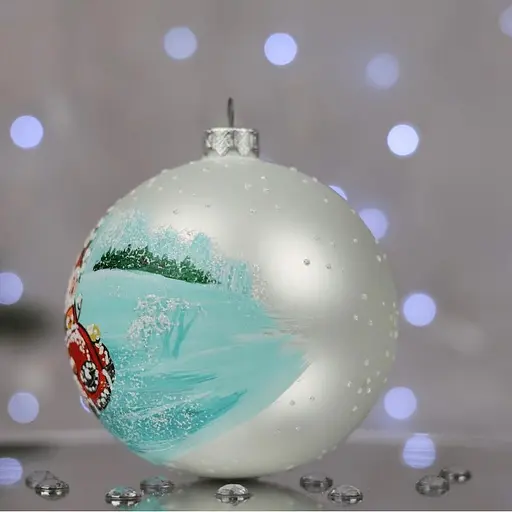 Ялинкова прикраса Санта Шоп На зустріч Новому року скло (4820001112740) - фото 3