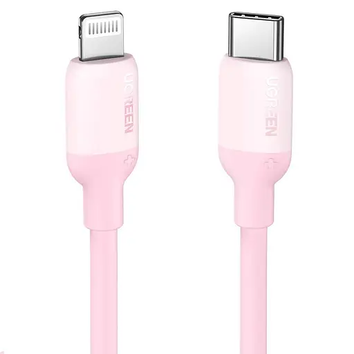 Кабель Ugreen US387 USB-C to Lightning Silicone Cable 1 м рожевий (60625) - фото 1
