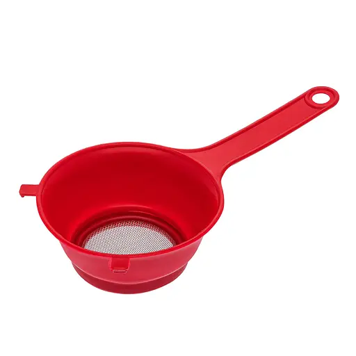 Сито дуршлаг с ручкой для процеживания и просеивания 18.5 см, Kitchette Красный 85108 - фото 1