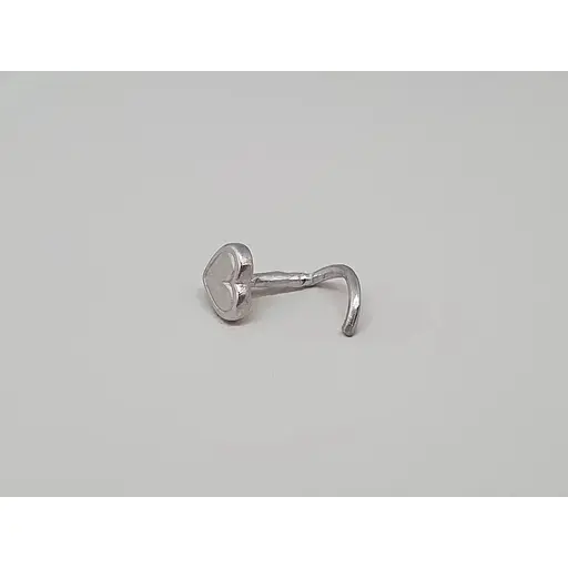 Серебряная серьга-пирсинг в нос Сердечко. 8182436Р - фото 3