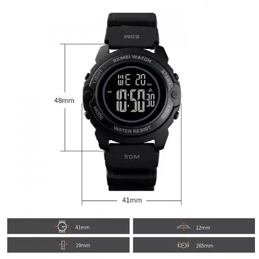 Детские наручные часы Skmei 1574 (Черный циферблат) - фото 7