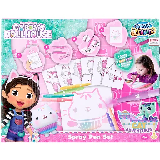 Набір спрей-ручок Gabby's Dollhouse з трафаретами (GD23364) - фото 1