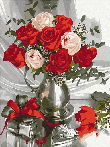 Картина за номерами на підрамнику Brushme Подаровані троянди