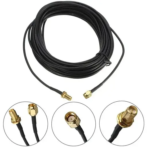 Антенный кабель - удлинитель Unitoptek RP-SMA-1, 1 м - фото 2