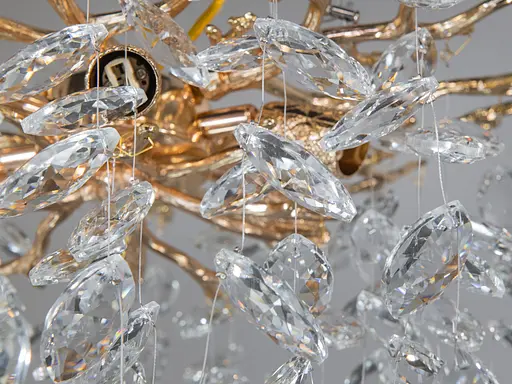 Підвісна люстра Diasha Глициния золото кришталь 6 ламп - фото 3