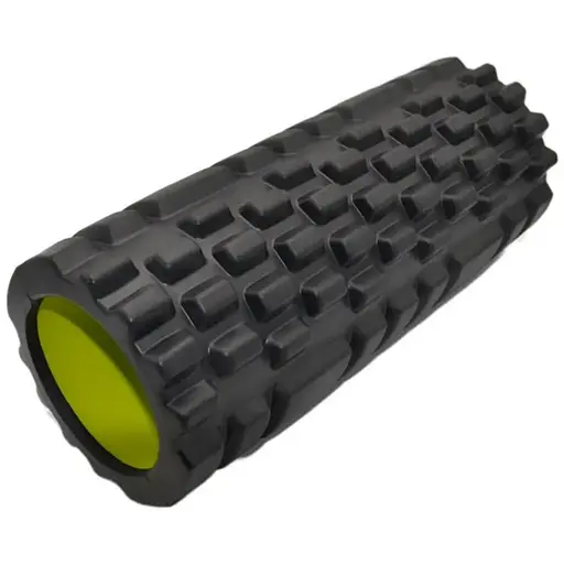 Масажний ролик (роллер) PowerPlay 4025 Massage Roller Чорно-зелений (33x15 см) (PP_4025_Black_Green) - фото 1