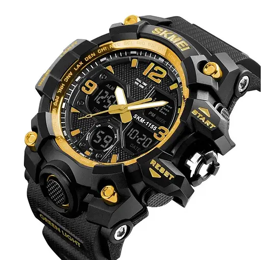 Чоловічий годинник Skmei Hamlet 1155 Чорний з золотим - фото 2