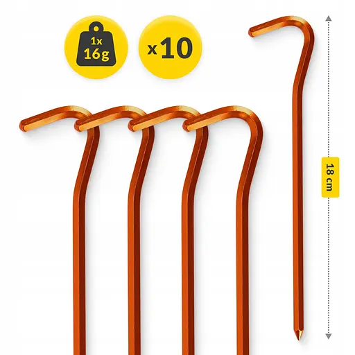 Набір кілочків для намету Mountain Goat алюмінієві 18 см, Hex 10 шт (P-5905973406871) - фото 9