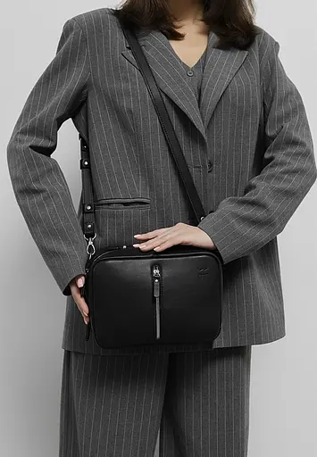 Жіноча шкіряна сумка Avenue Чорний краст - фото 7