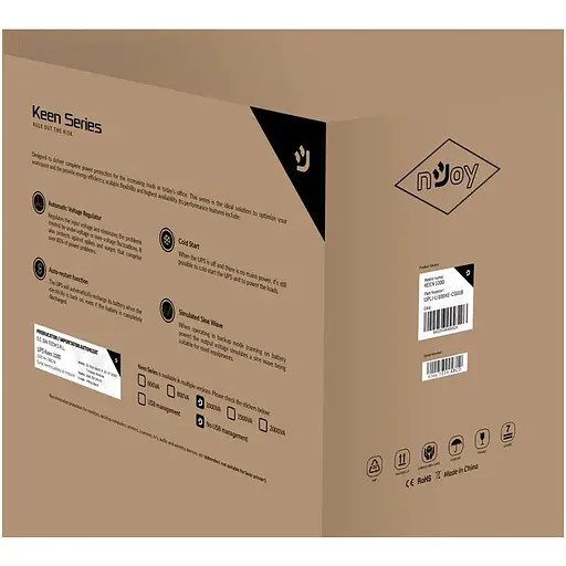 Источник бесперебойного питания NJOY Keen 1000 (UPLI-LI100KE-CG01B) Lin.int., AVR, 4 x евро, пластик - фото 6
