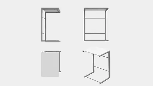 Столик Терри Ferrum-decor 650x440x330 Серый металл ДСП Белый 16 мм (FRD-104662) - фото 7
