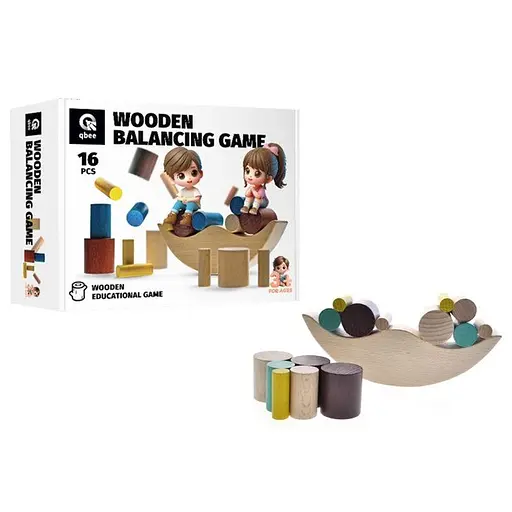 Деревянная детская игра-балансир "Луна" QB800-002, 16 элементов