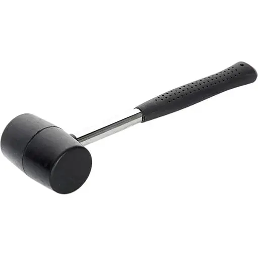 Киянка резиновая черная Сила с металлической рукояткой 900 гр - фото 1