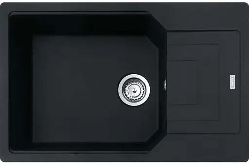 Franke Мийка кухонна Urban фраграніт прямокутник з крилом 780х500х220 мм чаша - 1 врізна оборотна UBG 611-78 XL чорний матовий - фото 1