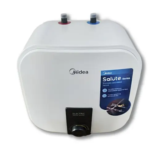 Водонагреватель Midea под мойку, 15 л, 2,5 кВт, мокрый ТЭН, вертикальный, квадратный, белый (D15-25VI(U)) - фото 2