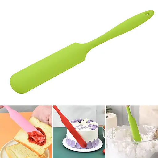 Шпатель кондитерский силиконовый лопатка кондитерская для торта 24 см, Kitchen Master Салатовый 87105 - фото 1