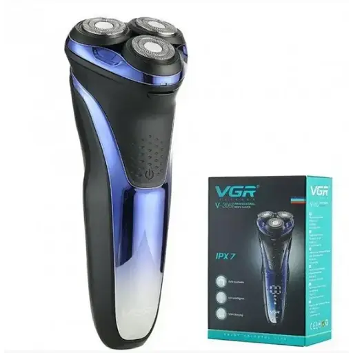 Електробритва акумуляторна VGR V-306 LCD IPX7 роторна з триммером - фото 3