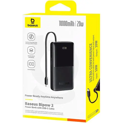 Внешний аккумулятор Baseus Bipow 2 20000mAh 20W Black (P10077101113-01) [132854] - фото 6