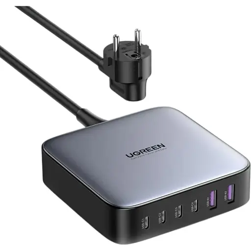 Зарядний пристрій 200 ват максимальний Ugreen CD271 6 портів 2U+4C 200W GaN - фото 1