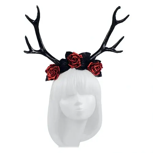 Рога Олень Зимний на обруче - фото 1