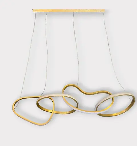 Светодиодная люстра 4 Кольца PJ857 (100см) Золотистая