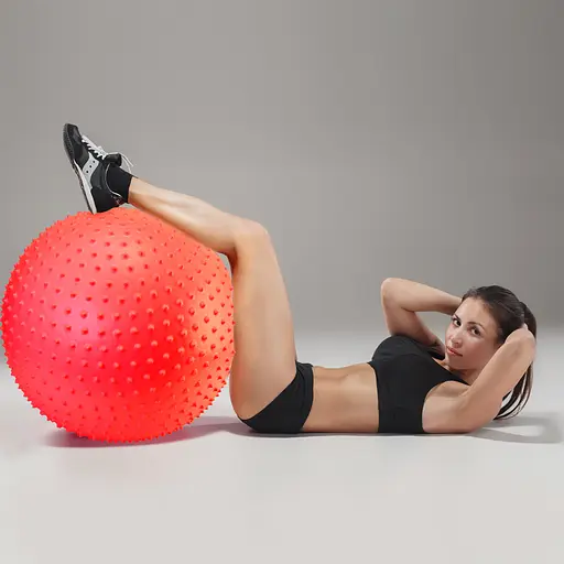 Мяч для фитнеса (фитбол) Cornix 55 см массажный Anti-Burst Red XR-0470 - фото 9