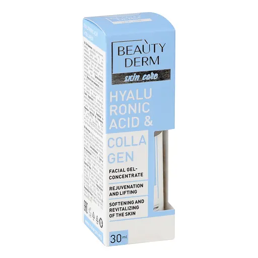 Гель-концентрат для обличчя Beauty Derm з гіалуроновою кислотою та колагеном, 30 мл - фото 2