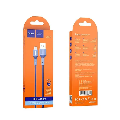 Кабель Hoco Micro USB Prime charging data cable X65 1 м 2.4A - фото 3
