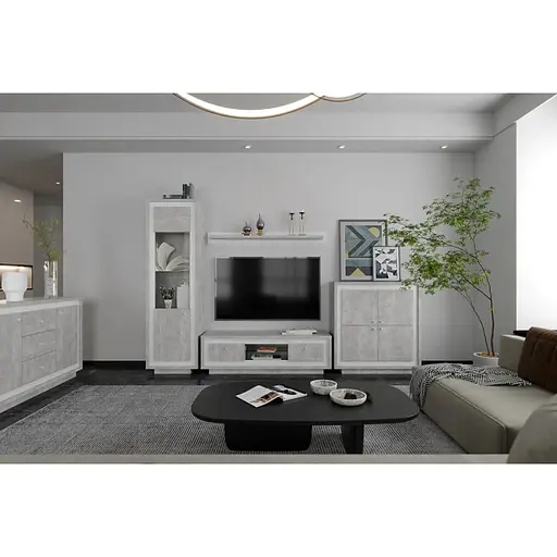 Тумба под телевизор Гербор Антарес RTV150 Бетон ательер + Нимфея альба (GRB-1323) - фото 3