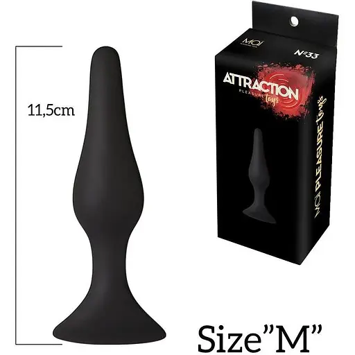 Анальная пробка с присоской Mai Attraction Toys №33 Black - фото 3