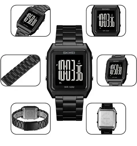 Чоловічий наручний годинник Skmei 1879 (Чорний з чорним) - фото 9