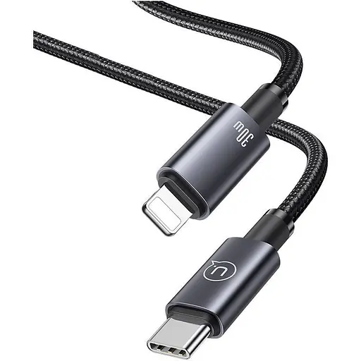 Кабель Usams US-SJ662 USB-C to Lightning 30W 3A 1.2m Tarnish (SJ662USB01) черный [138986] - фото 3