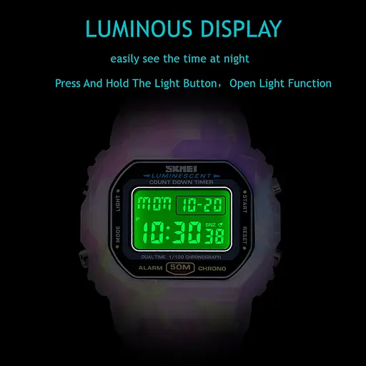 Женские спортивные часы Skmei 1627 (Фиолетовые) - фото 6