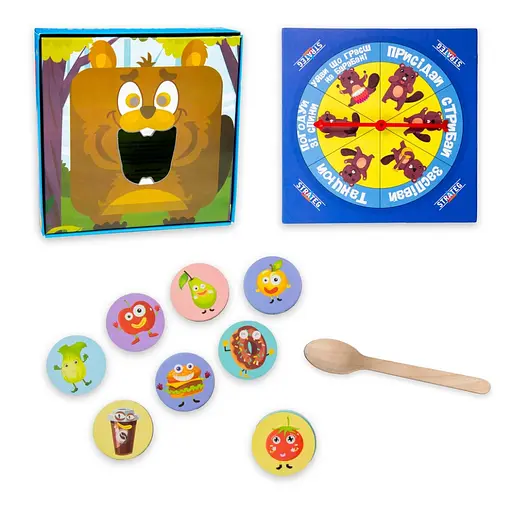 Настільна гра "Погодуй мене - бобер" 30378 інструкція 20 фішок, рулетка - фото 3