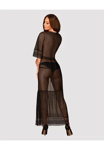 Пеньюар Obsessive Estiqua XS/S чорний - фото 4