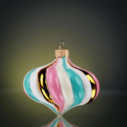 Набір ялинкових прикрас Різдвяні історії Зефірний в дерев'яній коробці скло (4820001179637) - фото 3