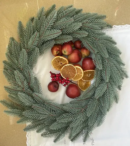 Вінки хвойні різдвяні Hvoya Classic литі блакитні 50 см 10 шт. - фото 4