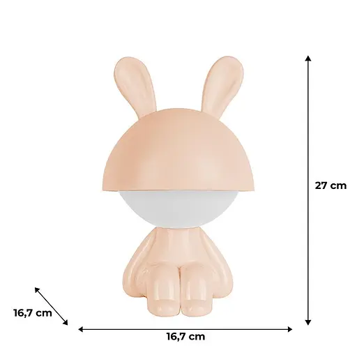 Світильник-нічник Kite LED з акумулятором Cute Bunny персиковий (K25-316-1-4) - фото 5
