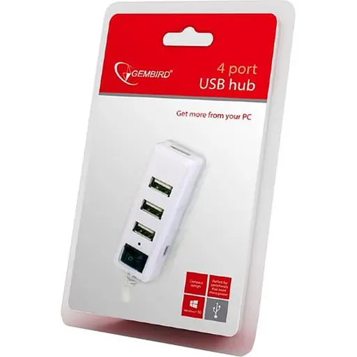 USB-хаб Gembird USB2.0 UHB-U2P4-21 White 4хUSB2.0 (UHB-U2P4-21) - фото 2