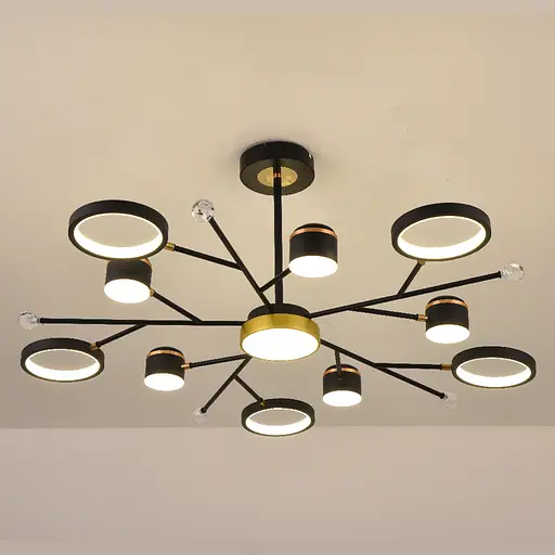 Світлодіодна накладна люстра Ardero AL6121ARD STORIA 72Вт чорний золото - фото 2