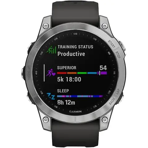 Смарт-годинник Garmin Fenix 7 Silver with Graphite Band (010-02540-00/01) - фото 5