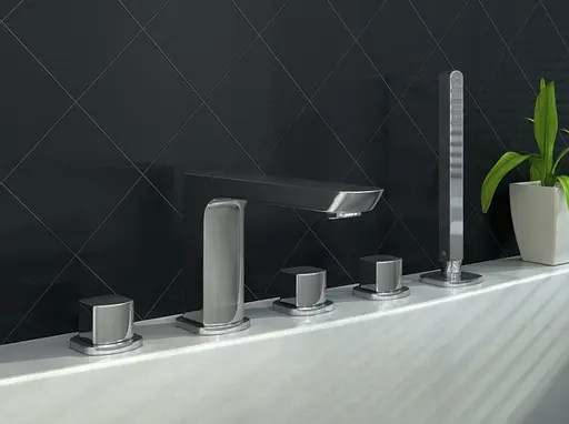 Смеситель на борт ванны Kohlman Foxal chrome QB242F Хром - фото 2